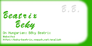 beatrix beky business card